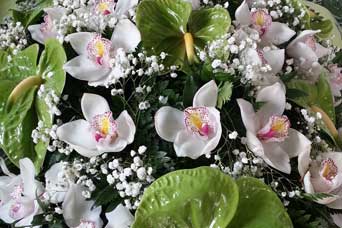Foto di corone e realizzazioni floreali per funerali